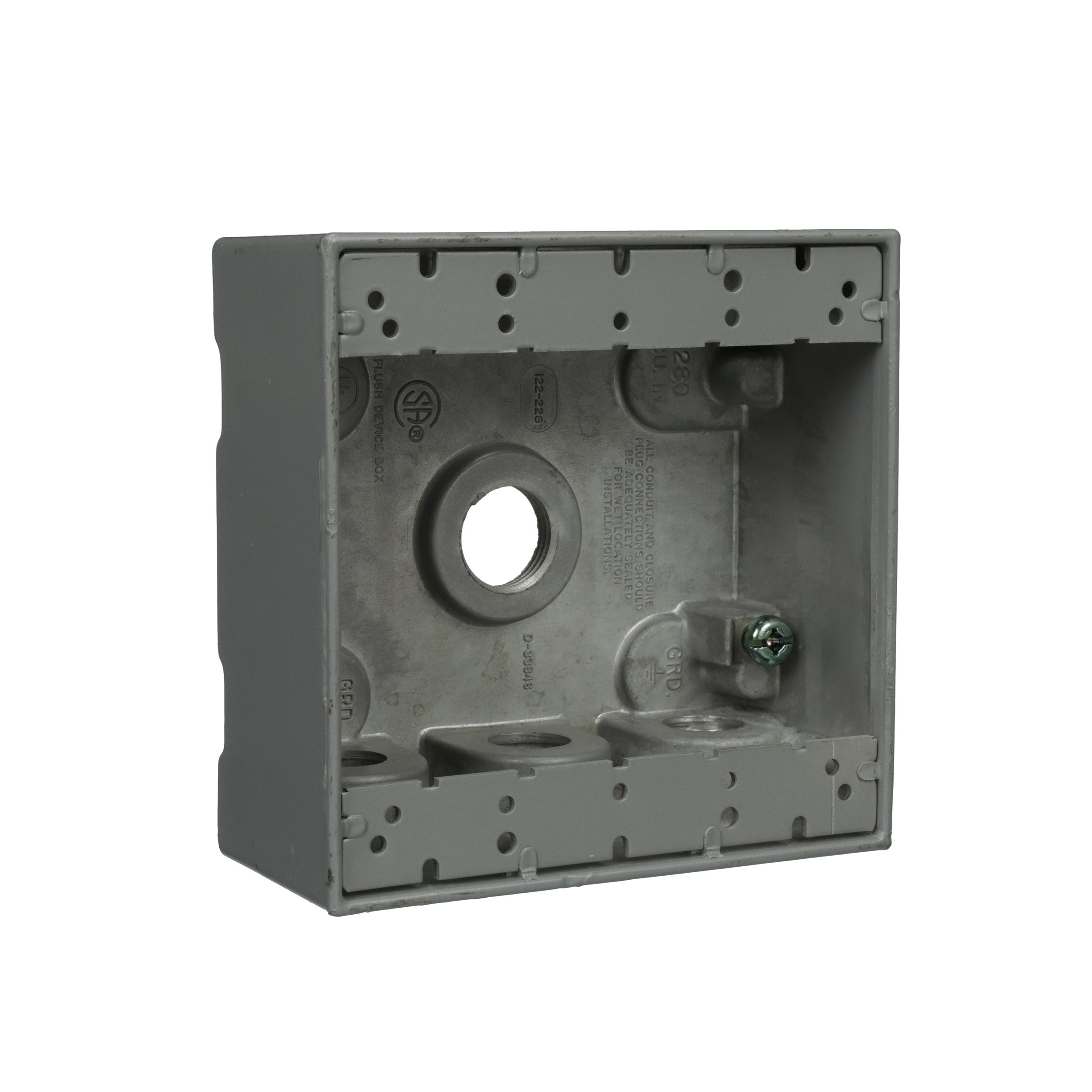 2-Gang Weatherproof Box, Seven 1/2 in. Threaded Outlets 2-Gang Weatherproof Box, Seven 1/2 in. Threaded Outlets