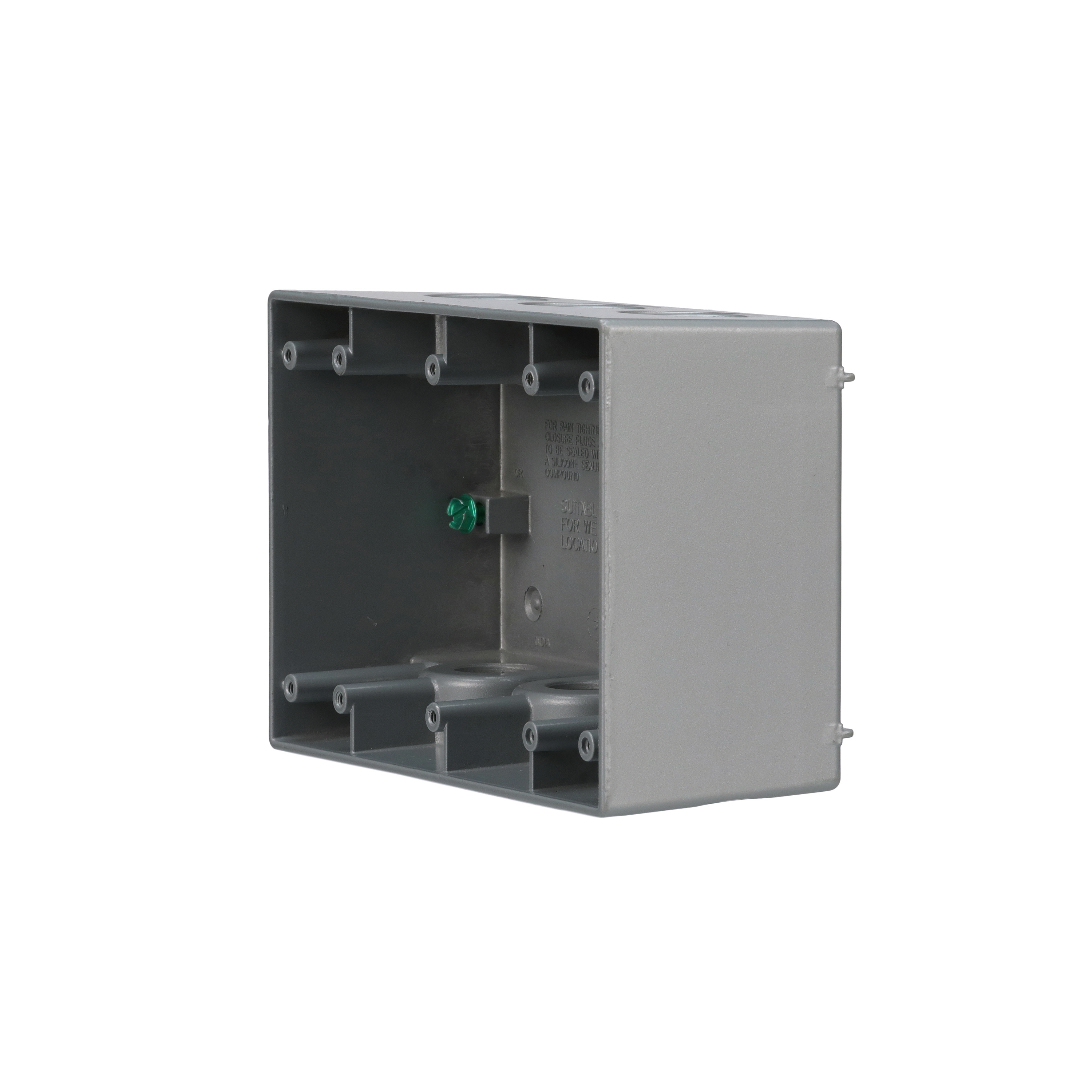 3-Gang Weatherproof Deep Box, Seven 3/4 in. Threaded Outlets