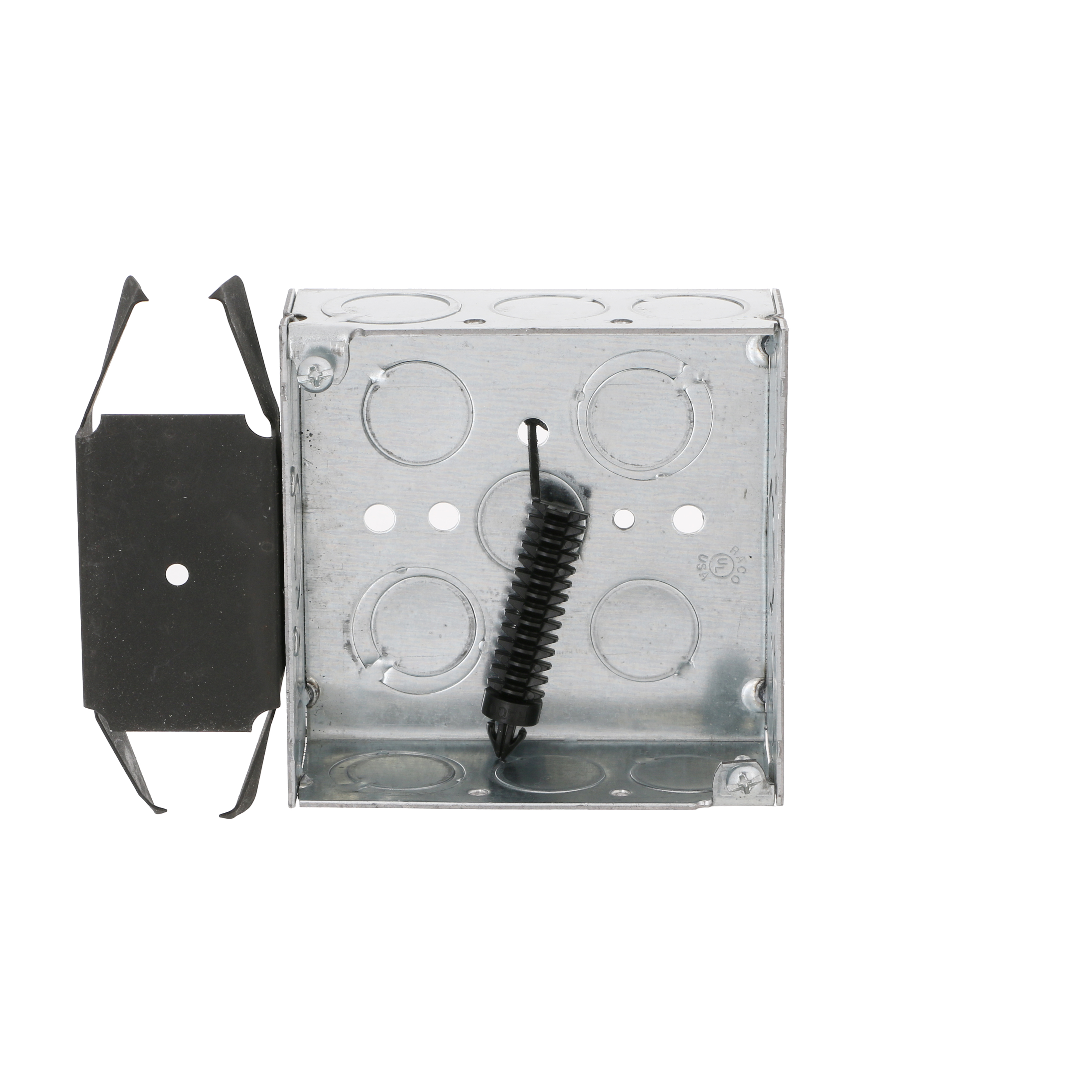 4 in. Square Box, Welded, 1-1/2 in. Deep with Nine 1/2 in