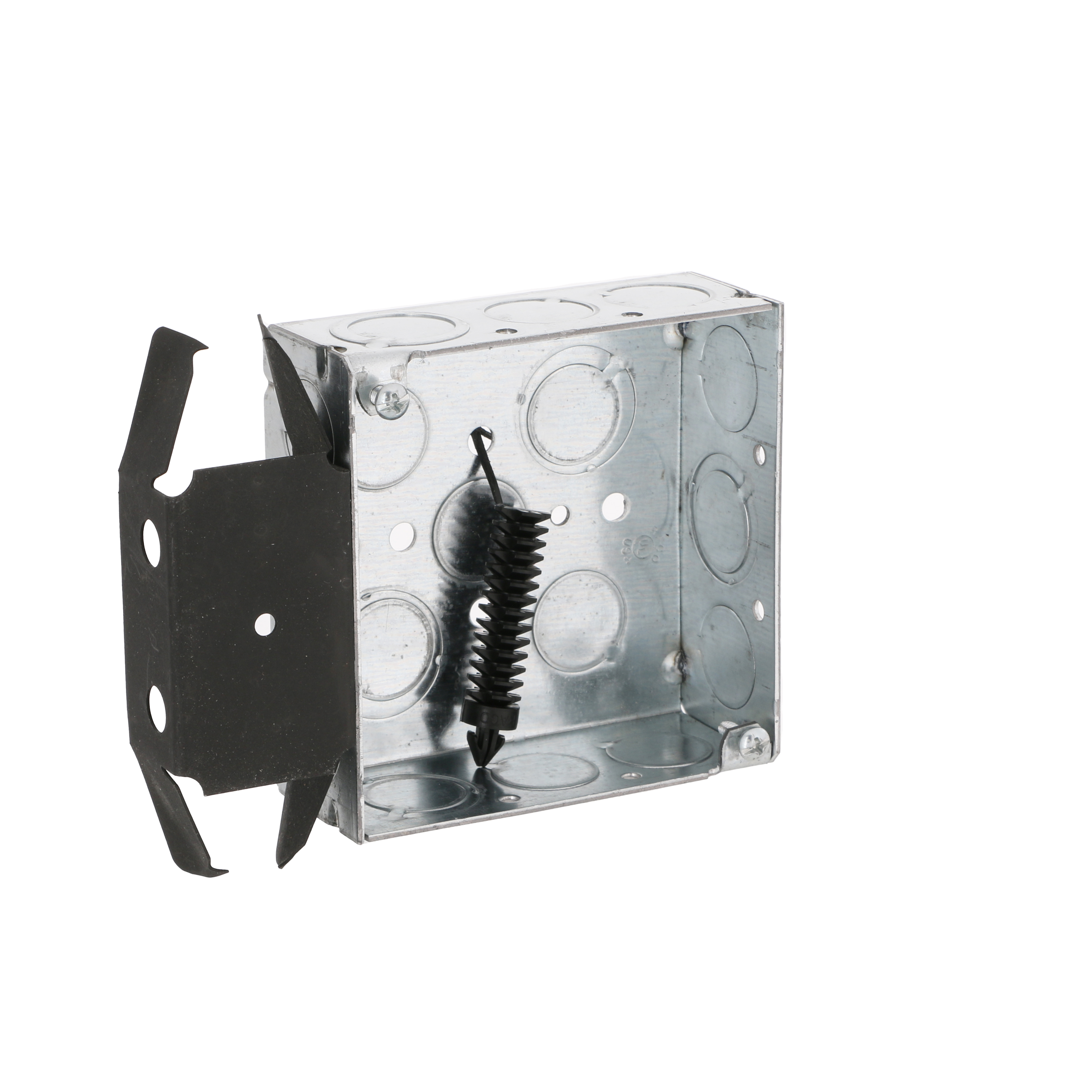 4 in. Square Box, Welded, 1-1/2 in. Deep with Nine 1/2 in