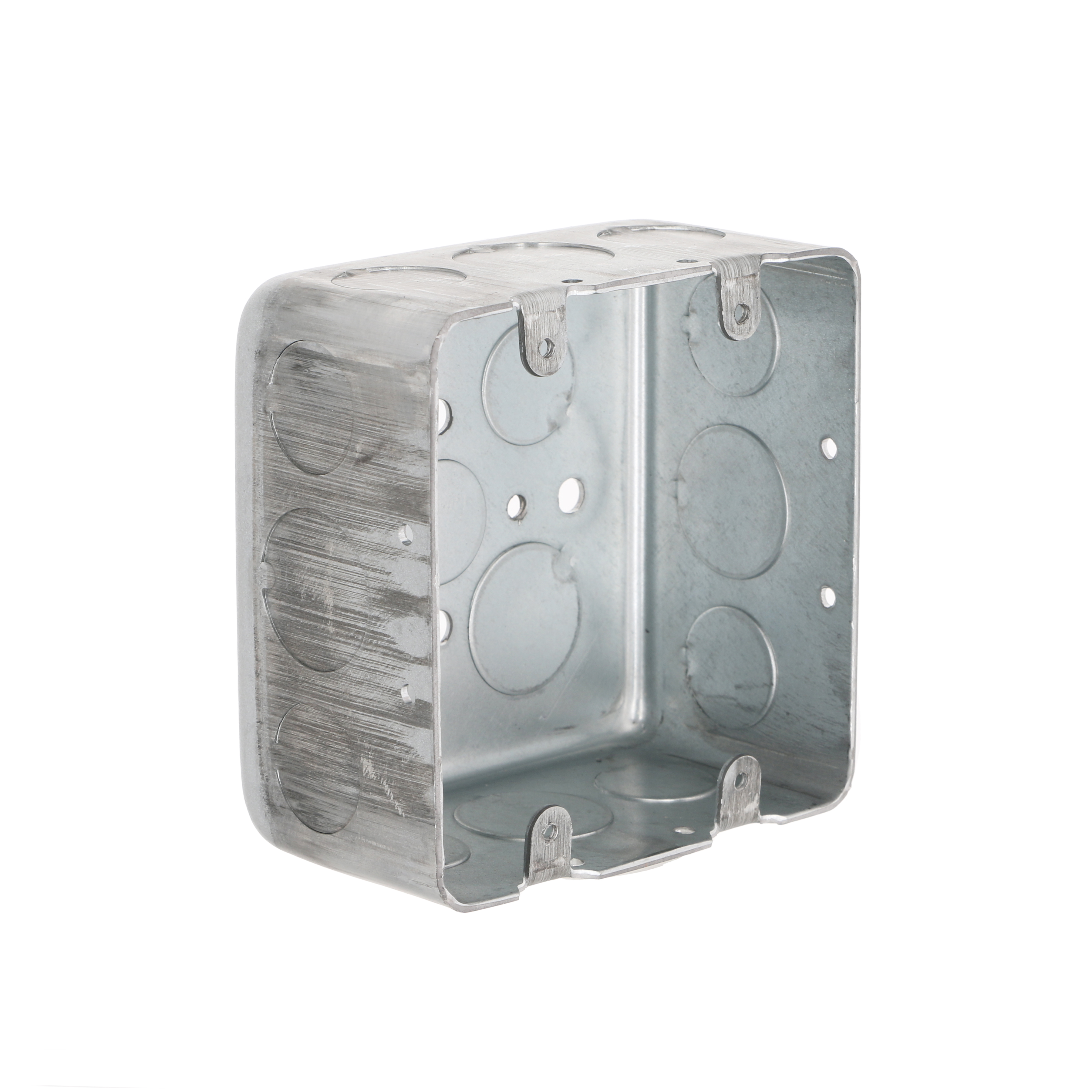 4 in. Square Box, 2-Device Switch Box, Drawn, 2-1/8 in. Deep 4 in. Square Box, 2-Device Switch Box, Drawn, 2-1/8 in. Deep
