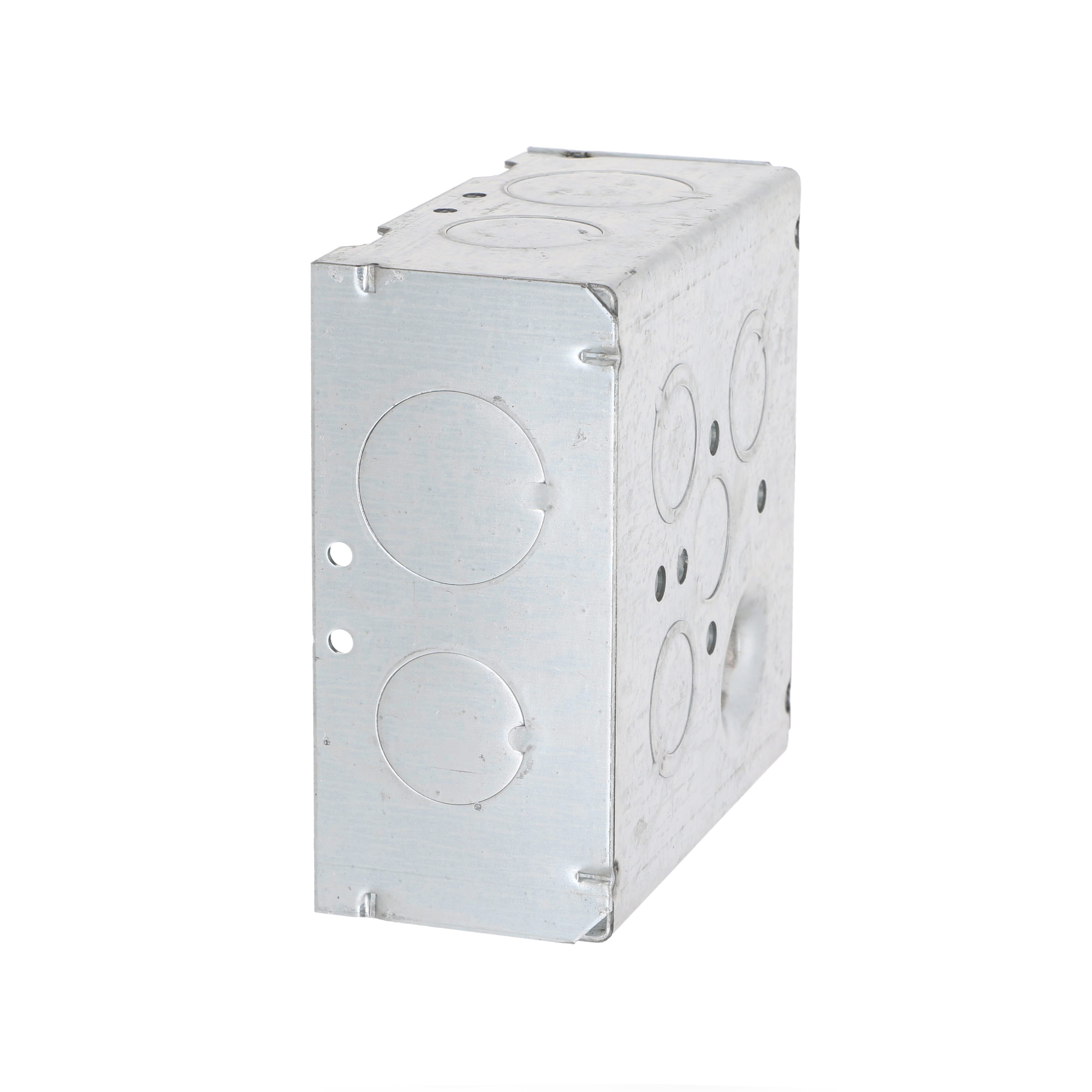 4-11/16 in. Square Box, Welded, 2-1/8 in. Deep with One 1/2 4-11/16 in. Square Box, Welded, 2-1/8 in. Deep with One 1/2