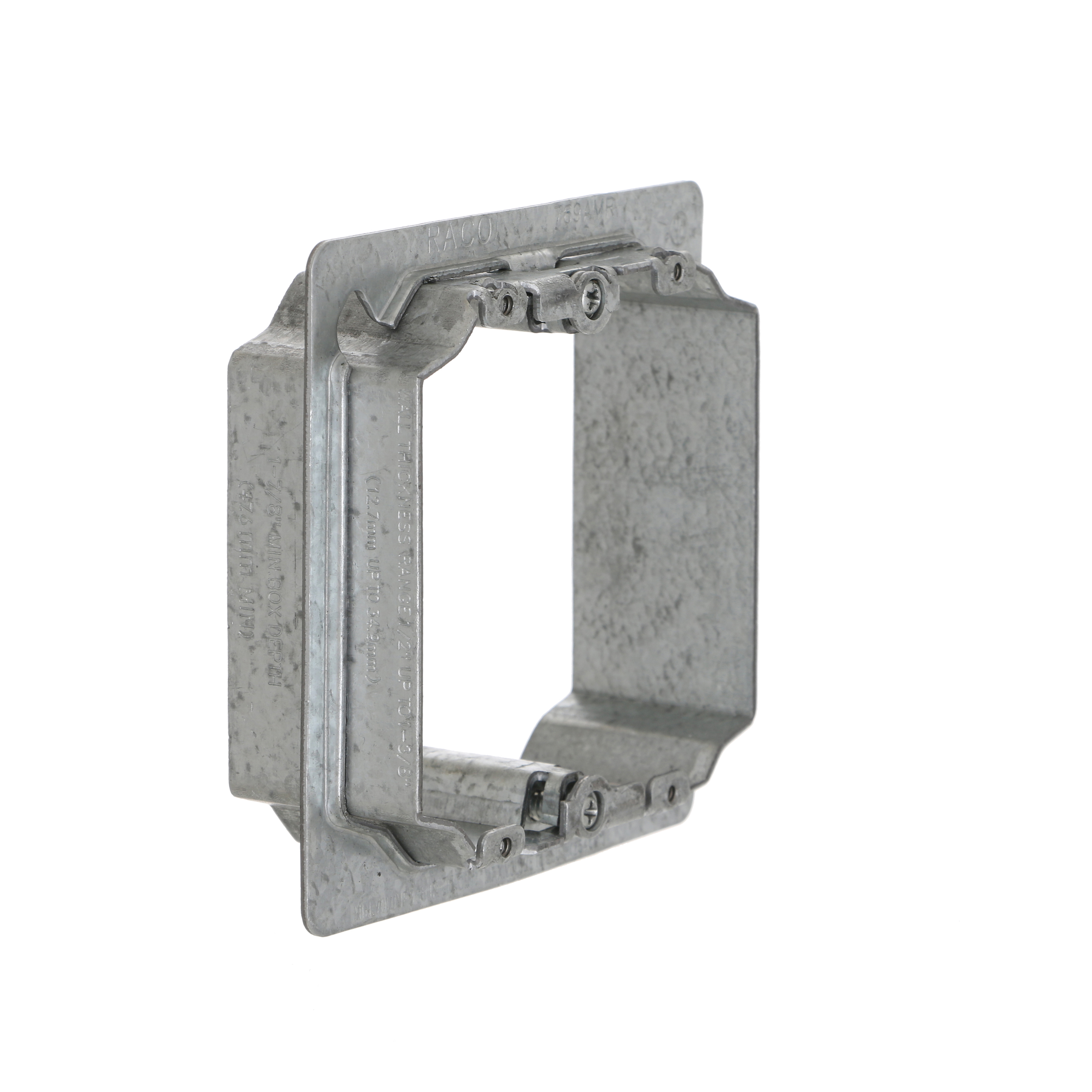 4 in. Square Adjustable Mud Ring, Two Device | 769AMR | Raco 4 in. Square Adjustable Mud Ring, Two Device | 769AMR | Raco