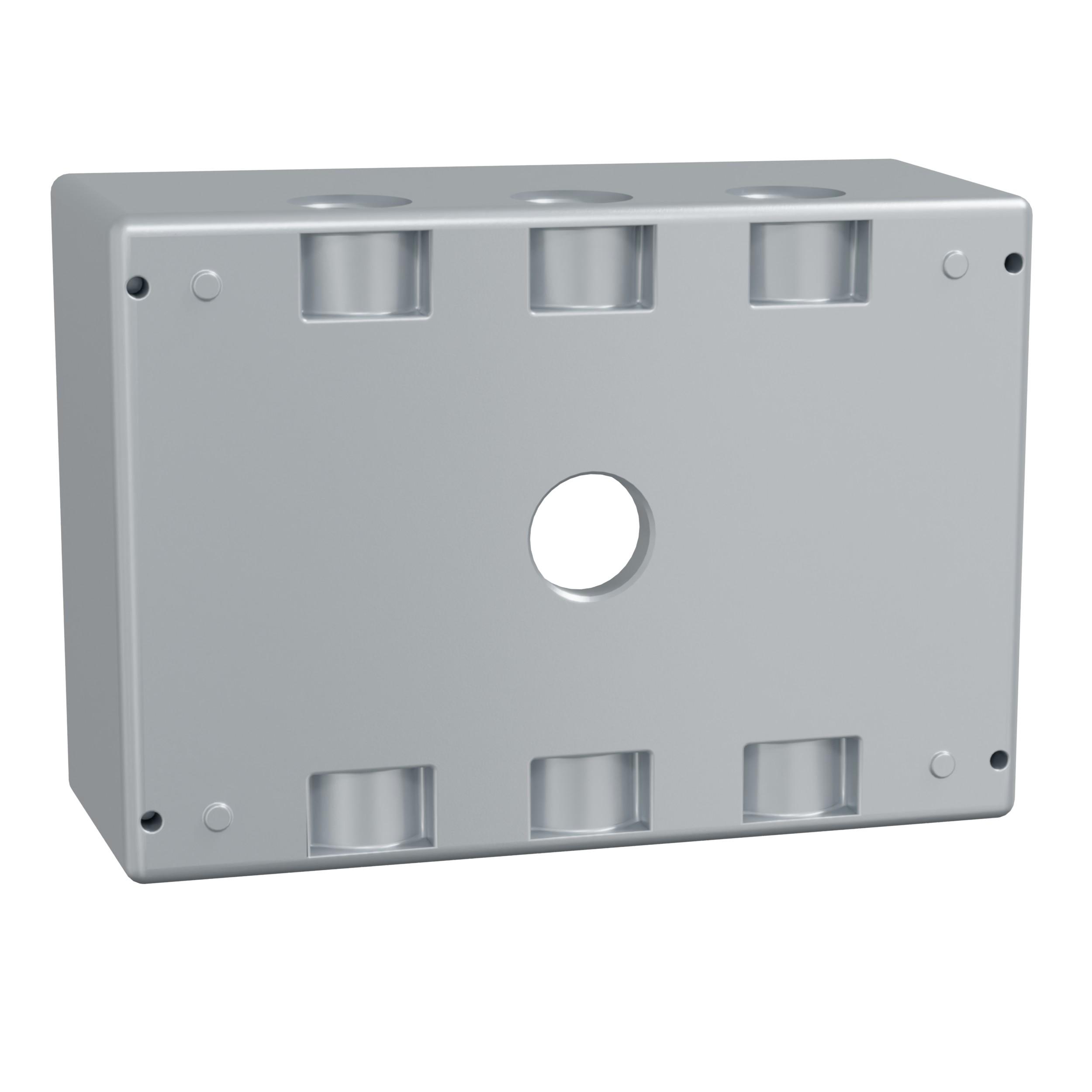 3-Gang Weatherproof Box, Seven 1/2 in. Threaded Outlets