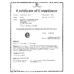 CSA Certificate - 100 Amp Versamate Series