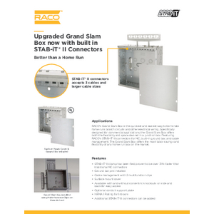 GRAND SLAM BOX WITH STAB-iT ® II 8X8X3 WITH Knockouts and