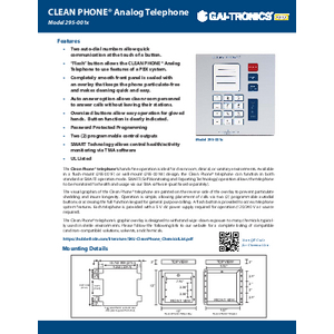 Clean Phone® Series, Analog Telephone (Flush-Mount) - UL | 295