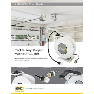 White Industrial Reel with Black Portable Outlet Box and (1 White Industrial Reel with Black Portable Outlet Box and (1