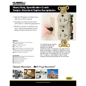 Straight Blade Devices, Tamper Resistant Duplex Receptacle