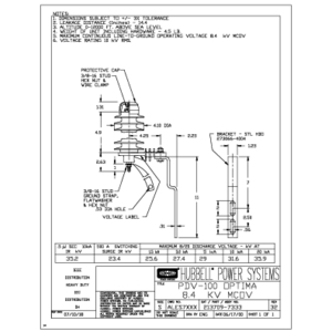 PDV-100 Optima Arrester (8.4 kV MCOV, 7333 Hardware) | 2137097333