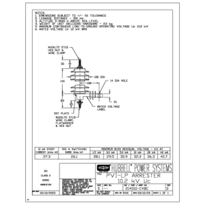 PVI-LP Arrester (10.2 kV MCOV / Uc) | 214510C4BC | Hubbell