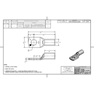 YAV2CL58, Seamless Terminal, #2 AWG, 1-Hole, M10 Stud | YAV2CL58