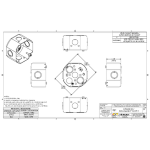 4 In. Octagon Box, 2-1/8 In. Deep, 21 Cu. In., With Raised