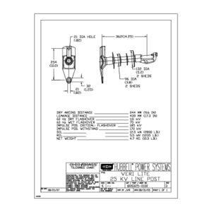 Veri*Lite Line Post Insulator SR 69 kV | 80S0690100 | Hubbell Power Systems