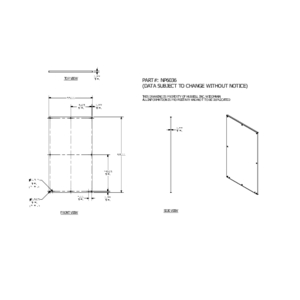 Back Panel (N1/3R/4/12) 57 X 33, Carbon Steel - White