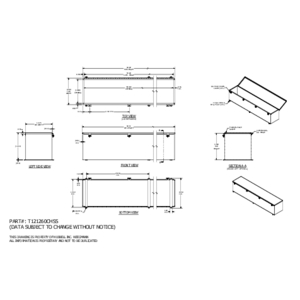 Wiegmann HS445 NEMA 1 Wireway – 4x4x60” Steel Hinge/Screw Cover With Knockouts, ANSI-61 Gray