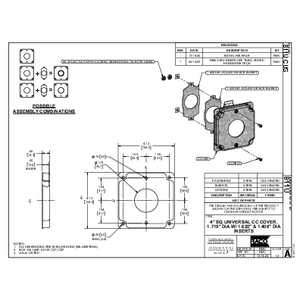 4 in. Square Cover, Universal Exposed Work, 1-Round Device