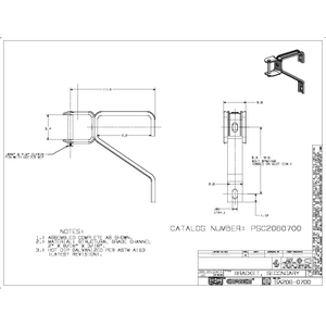 SINGLE-WIRE SECONDARY BRACKET, 11-1/2in OFFSET | PSC2060700 SINGLE-WIRE SECONDARY BRACKET, 11-1/2in OFFSET | PSC2060700