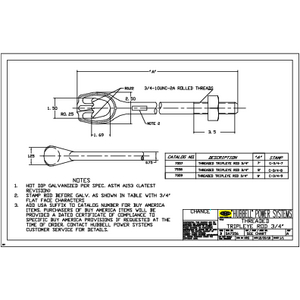 Rod, Expanding/Cross-Plate Anchor, 3/4in X 7ft Tripleye | 7557