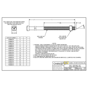BOLT, MACHINE, SQ HEAD, 5/8in x 18in, 13,500lbs RATED TENSILE