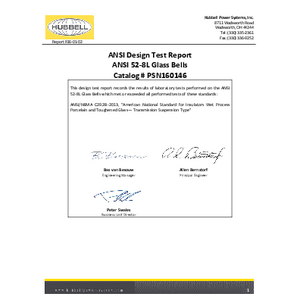 ANSI Design Test Report - ANSI 52-11 Glass Bells (PSN160146-ANSI)