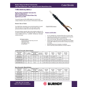 CSUDO2528140J, Cold Shrink Med Volt Termination Kit, 25-28kV CSUDO2528140J, Cold Shrink Med Volt Termination Kit, 25-28kV