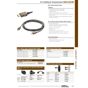 HDMI Active Optical Cable, Black 60 ft | HCHX60BK | Hubbell