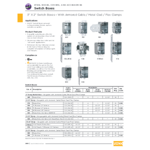 3 in. x 2 in. Switch Box, Gangable, 2-1/2 in. Deep, Three 1/2 in