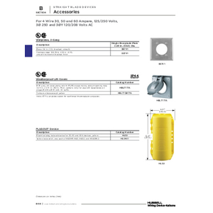 50 Amp Locking Receptacle Hubbell CS8269 Locking Receptacle | 50 Amp ...