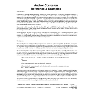 Anchor Corrosion - Reference & Examples