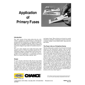 Application of Primary Fuses (10-7701)