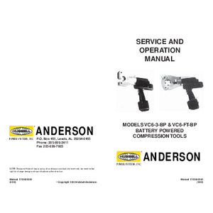 Anderson Service and Operation Manual (1703600000)