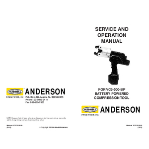 Anderson Service and Operation Manual (1707020000)