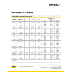 Anchor, No Wrench, 6in x 66in Tripleye | 6346 | Hubbell Anchor, No Wrench, 6in x 66in Tripleye | 6346 | Hubbell