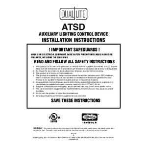 ATSD Auxillary Transfer Switch Installation Instructions