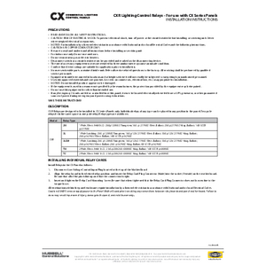 CX Relays Installation Sheet