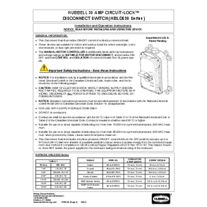 Industrial Grade, Motor Disconnect, Unfused, 3 Pole, 30A Industrial Grade, Motor Disconnect, Unfused, 3 Pole, 30A