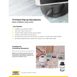 Tri-Power Pop-up Receptacles Quick Installation Setup Guide