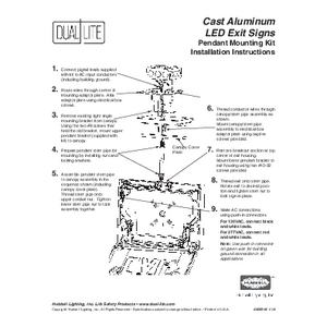 Cast Aluminum Exit Sign Pendant Mounting Instructions