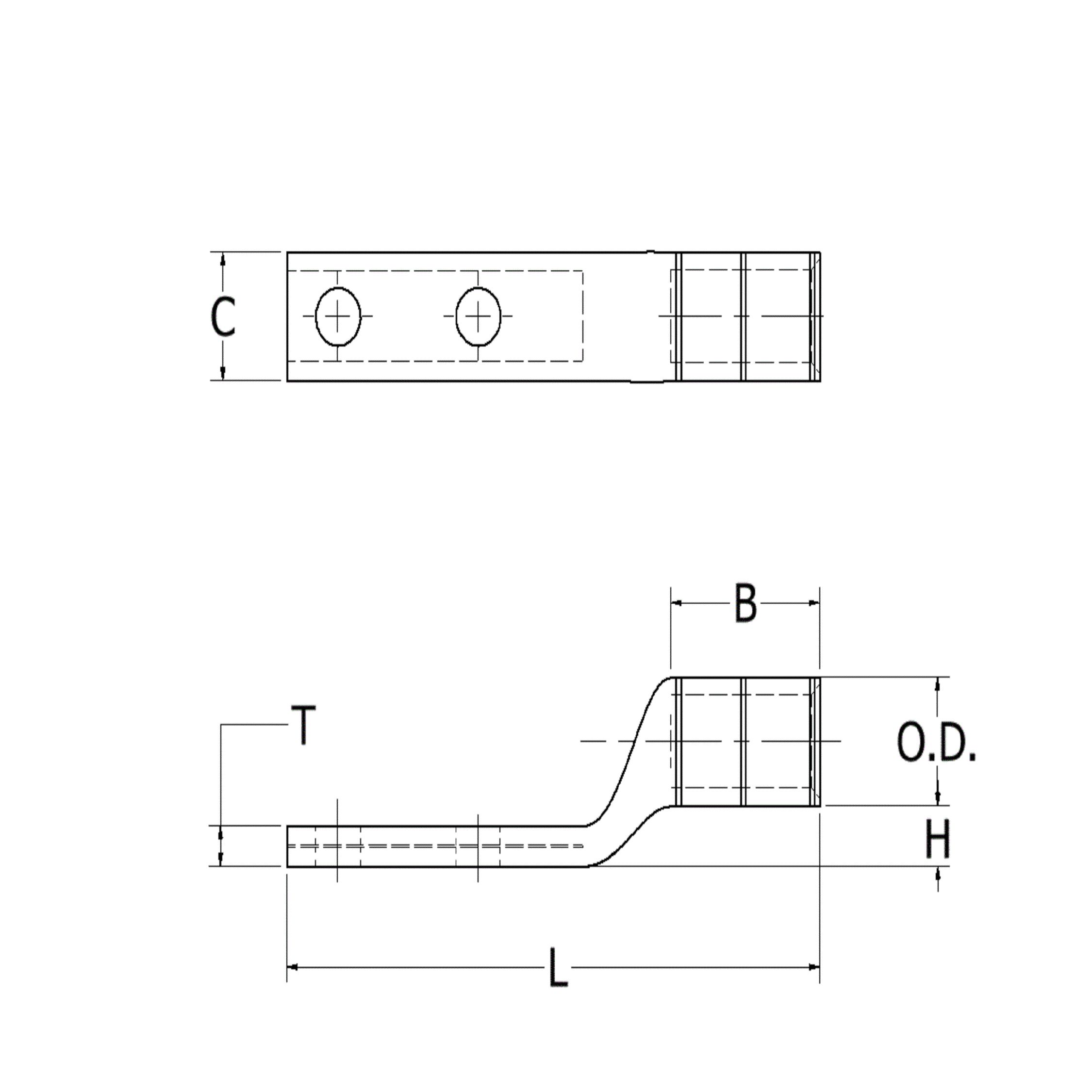 YASO321R2N, Aluminum - Compression Stacking Terminal (HYLUG Terminal ...