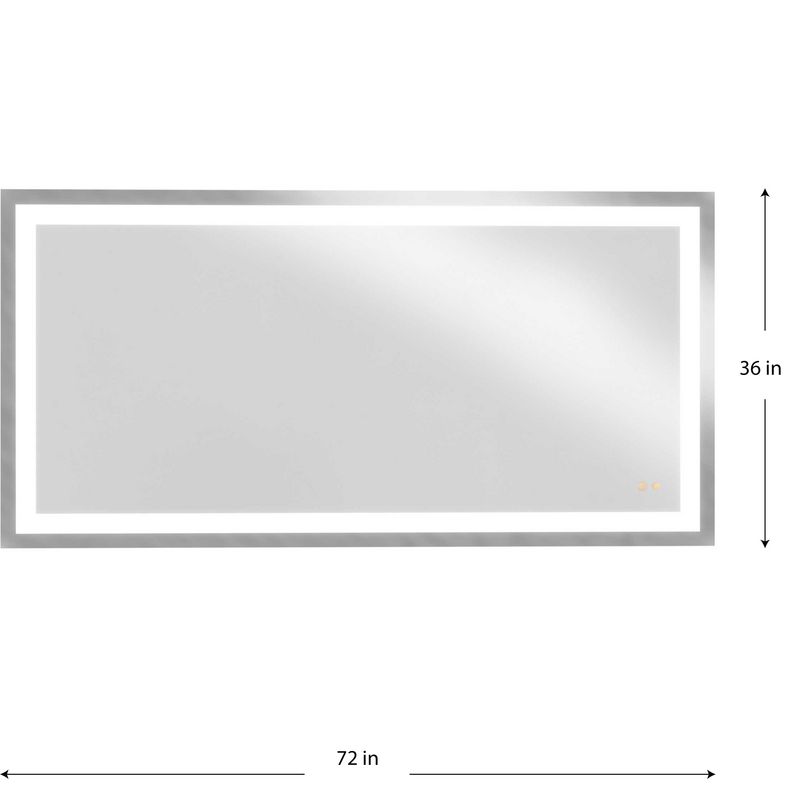 Captarent Collection 72in. x 36 in. Rectangular Illuminated Integrated ...