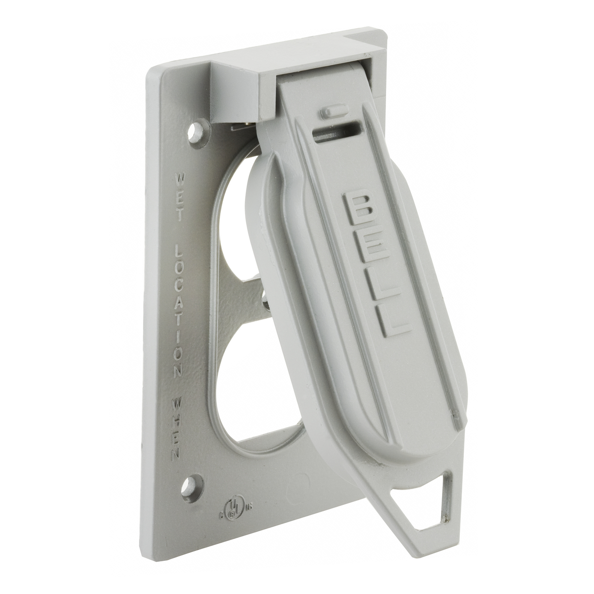 Hubbell-Bell 5027-0 1-Gang Weatherproof Vertical Duplex Receptacle Device Cover Gray 