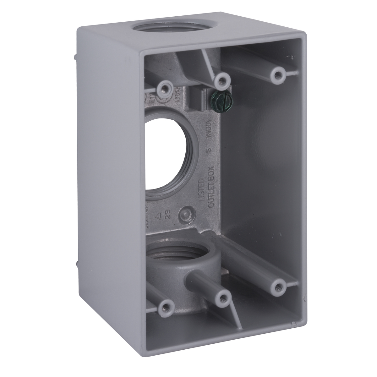 1G WP DEEP BOX (3) 1 IN. OUTLETS - GRAY