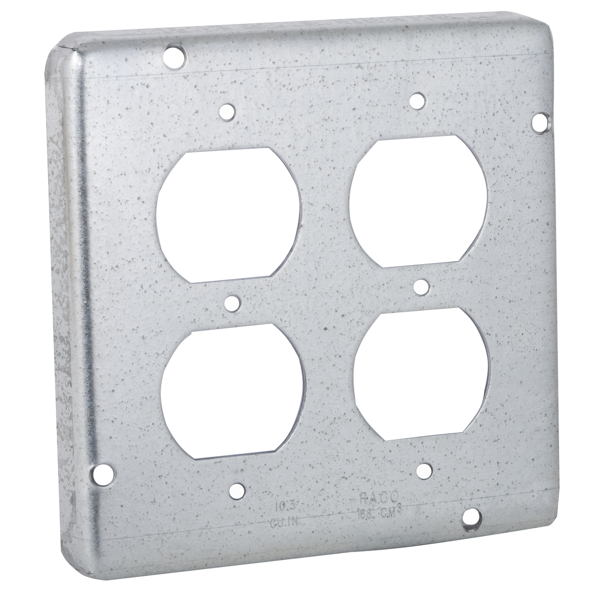 Raco/Hubbell   4 11/16"  Raised Square Cover #979 for 2 Duplex Receptacles 
