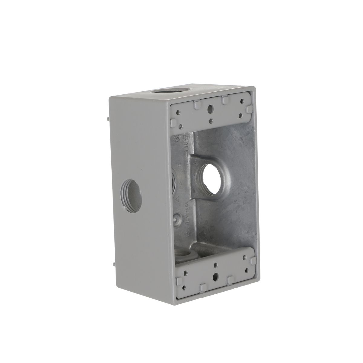 RAC 5323-0 1G WP BOX (5)1/2" HUBSW/SIDE HLES GRAY