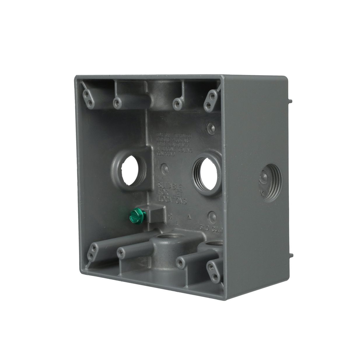 RAC 5338-0 2G WP BOX (7)1/2 IN OUTL W/SIDE HLES GRY REPLACES DB750XS