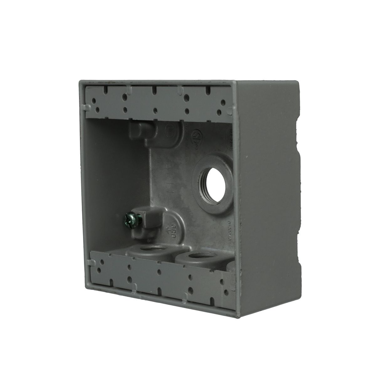 RAC 5340-0 2G WP BOX (7) 1/2 IN. OUTLETS GRY CARDED REPLACES TAYMDB750S