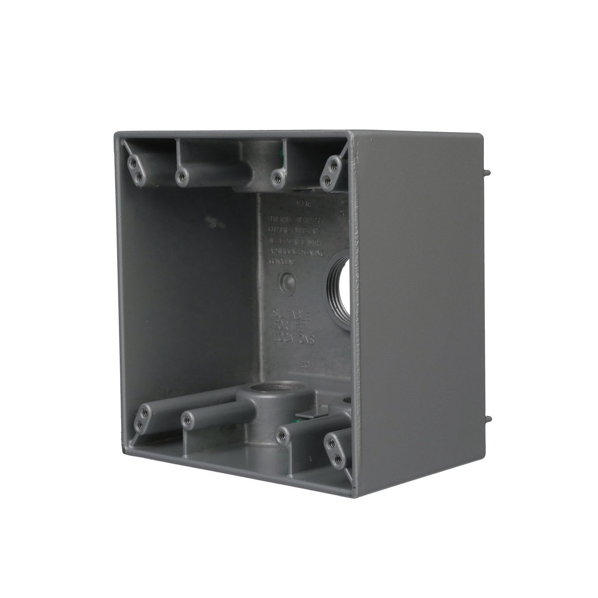 RAC 5388-0 2G WP DEEP BOX (5) 3/4 IN. OUTLETS - GRY