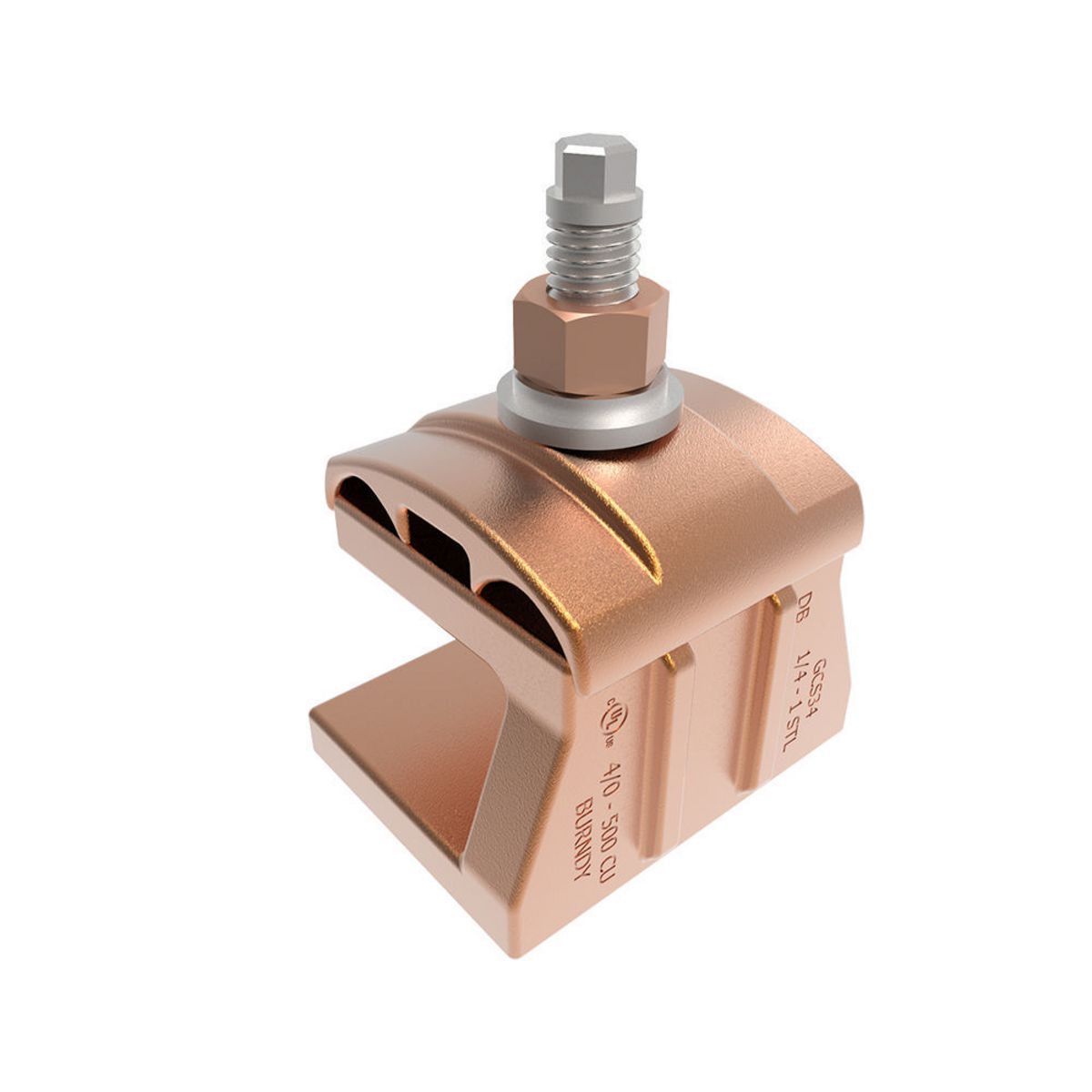 Product image for Burndy GCS34HEX Mechanical Ground Connector to Steel; 4/0-500 kcmil Copper; 1/4"-1" Steel