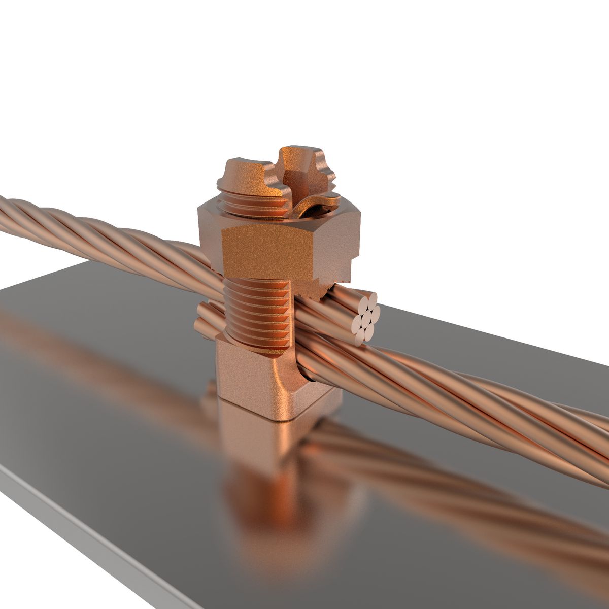 K2C28, SERVIT POST Mechanical Connector, 2 Cables to Flat K2C28 Burndy